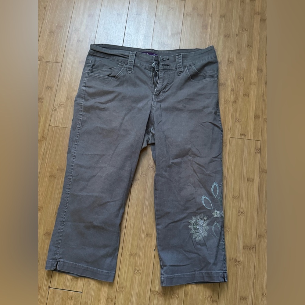 Gray Embroidered Women's Jeans